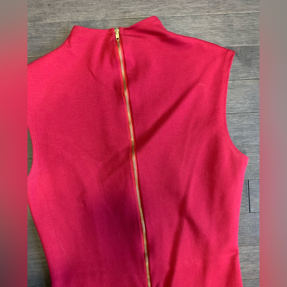 Red Deep Bust Line Dress Women’s S - Picture 6 of 7